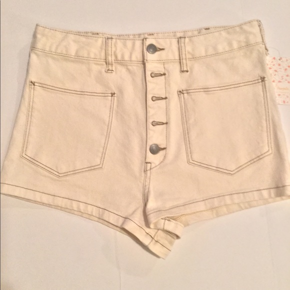 NWT sz 31&30 Free People Bridgette shorts, ecru - Picture 6 of 7